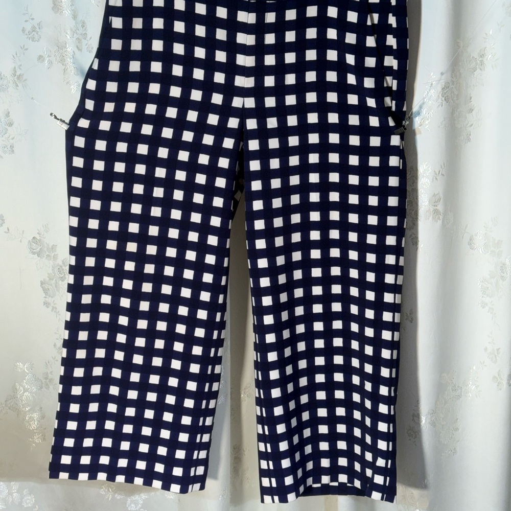 Banana Republic Navy and White thank you Wide-Leg Pants